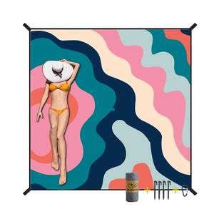 Chăn Đi Biển Cỡ Lớn Tùy Chỉnh Ngoài Trời Thảm Khăn Tắm Bãi Biển Gấp Gọn Dễ Mang Đi Không Cát Chống Thấm Nước - Product Image 1