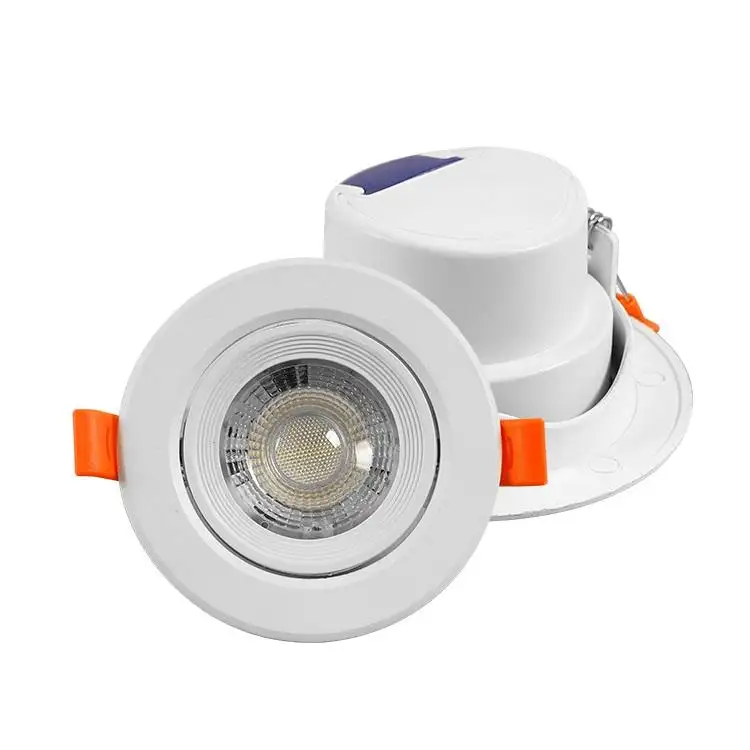 Lampu dalam ruangan bulat persegi tersembunyi dapat disesuaikan SMD Downlight 3w 5w 7w langit-langit Led lampu sorot