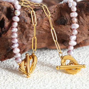 <span class=keywords><strong>Collar</strong></span> de Moda con <span class=keywords><strong>Perlas</strong></span> Naturales de Agua Dulce Color Púrpura para Mujer, <span class=keywords><strong>Cadena</strong></span> de Alta Calidad para <span class=keywords><strong>Hombre</strong></span> y Mujer - Product Image 3