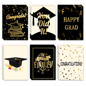 Tarjeta de agradecimiento de graduación de lámina de oro de lujo personalizada escritura a mano bendiga papel revestido en blanco regalo tarjeta de felicitación con sobre - Product Image 2