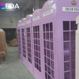 Cabina telefónica británica LEDA de alta calidad, color púrpura, estilo Londres, con buzón y banco para decoración de calles. - Product Image 5
