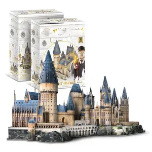 Hoge Kwaliteit Kids Cadeaus Spel Diy Speelgoed Papier Miniatuur Model Stad Beroemde Gebouw Assembleren Magisch Kasteel 3d Puzzel