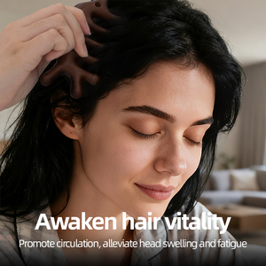 Pettine in Legno di Sandalo Naturale <span class=keywords><strong>a</strong></span> Cinque Dita per Massaggio Gua Sha, Design alla Moda per Salone, Pettine Confortevole per Meridiani - Product Image 3