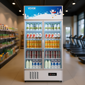 Enfriador de Bebidas Vevor de 23 Pies Cúbicos con Doble Puerta y Pantalla LED, Refrigerador para Hogar, Tienda, Gimnasio, Oficina - Product Image 2