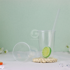 Vente en gros de gobelets en plastique jetables de 90 mm de diamètre, logo personnalisé, gobelets à bulles - Product Image 2