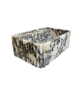 Мраморная раковина Calacatta, ребристая раковина из натурального камня, настенный умывальник на заказ, дизайнерская раковина - Product Image 4