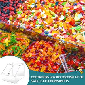 Transparent acrylique bonbons bac compteur Lucite aliments secs affichage épices conteneur verrouillable chocolat biscuit boîte de rangement - Product Image 4