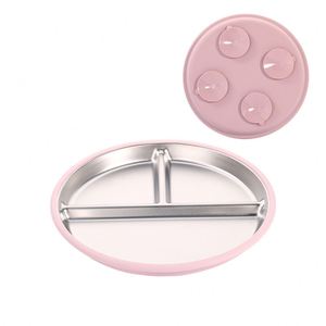 Nuevo Plato Dividido de Acero Inoxidable con Anillo de Succión Antideslizante de Silicona, Plato de Alimentación para Niños con Aislamiento Térmico - Product Image 2