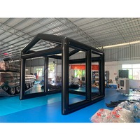 Tente de simulateur de golf gonflable imperméable de haute qualité avec écran de projection et toit incliné, tente de golf gonflable avec pompe à air