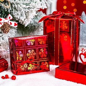 Custom Christmas Original <b>Red</b> Laser Metallic Holographic Iridescent Snowflake Gift Wrapping <b>Paper</b> for Birthday Gift Packaging - Product Image 3