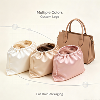 Benutzerdefinierter Logo-Satin-Staubbeutel, Großhandel Seiden-Satin-Beutel, Wiederverwendbarer Satin-Zugbeutel für Handtaschenaufbewahrung und Luxusverpackung