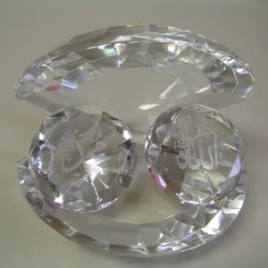 MH-LP059 Muslim Kristal Penindih Kertas Memotong Tangan Crystal Shell Kertas