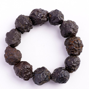 Bracciale in Pietra Grezza Naturale Egiziana Carbonado Prophesy Stone, Gioielli Curativi Spirituali con Perle di Cristallo Grezzo, Fornitura all'Ingrosso - Product Image 1
