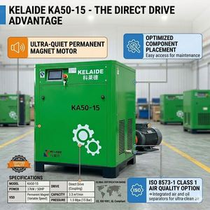 เครื่องอัดอากาศแบบสกรู KELAIDE 22KW PM VFD สำหรับเครื่องตัดเลเซอร์ 1.5Mpa 30HP 4 in 1 พร้อมตัวกรอง - Product Image 6