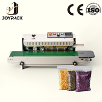 Machine de scellage thermique automatique FR-770, scelleuse à bande horizontale avec alimentation par convoyeur pour l'emballage de sacs en plastique, aluminium et papier kraft