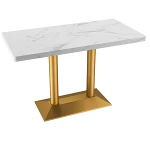 Wholesale Marble Desktop Coffee Shop Cafe Tables Dining Table Restaurant Furniture For Sale