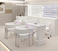 Table de manucure minimaliste en marbre pour technicien(ne) ongulaire, mobilier de salon de beauté