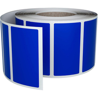 Venta al por mayor de impresión personalizada troquelado rollo de vinilo impermeable adhesivo permanente Rectangular etiqueta adhesiva de color para código de barras