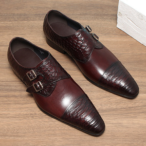 Tenue formelle pour jeune homme avec boucle, chaussures de style moine, en cuir de vachette de première qualité, style tendance - Product Image 3