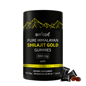 Suplemen Herbal OEM White Label All-in-1 Formula Shilajit Gummies untuk Pria & Wanita dengan Ashwagandha Organik untuk Meningkatkan Stamina - Product Image 1