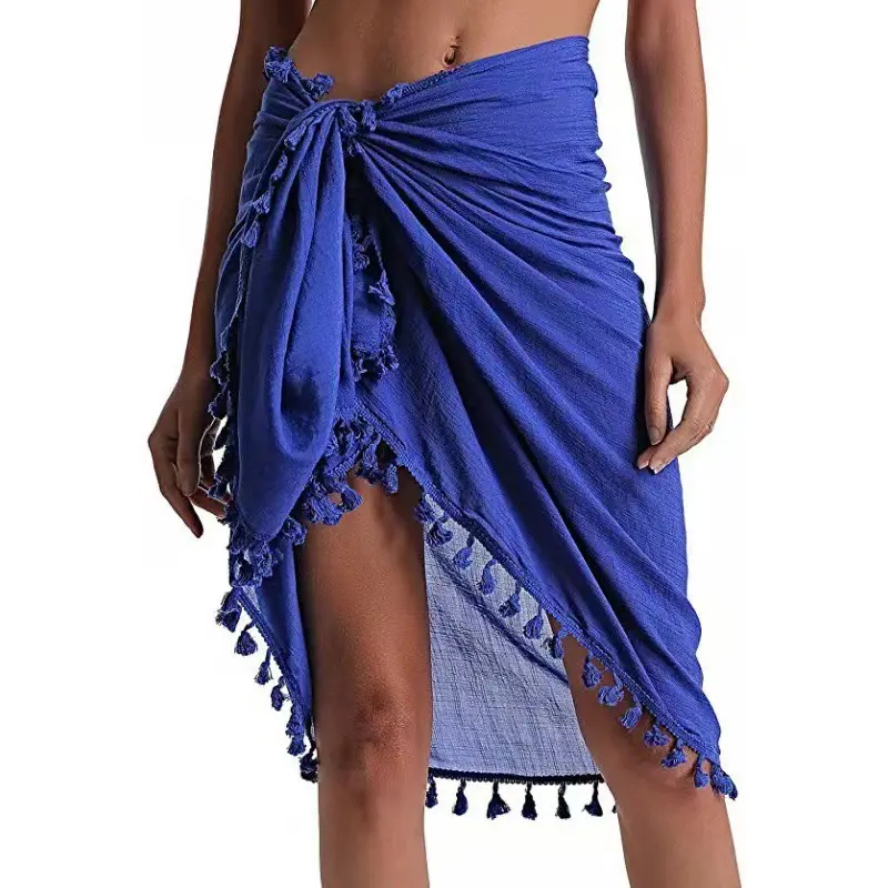 DKKtech Colorful Sexy Beach Cover Up Women's Sarong Summer Bikini Cover Ups Beach Dress Skirts Towel Cotton Wrap Pareo For Women