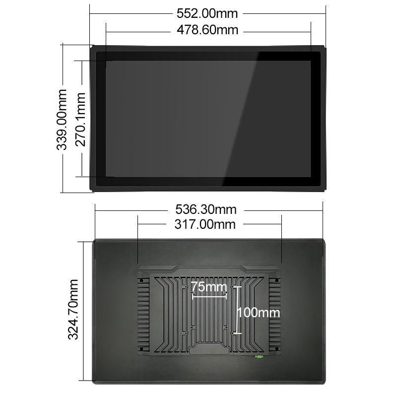 21.5" Industrial Grade Capacitive Multi-Touch Screen Monitor IP65 Waterproof Embedded Display Dustproof New