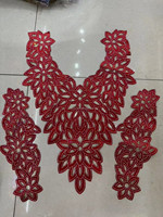 Nouveau design DIY : Patchs brodés pour vêtements, strass thermocollants, lacets personnalisés pour col, cols en dentelle 100% polyester pour vêtements