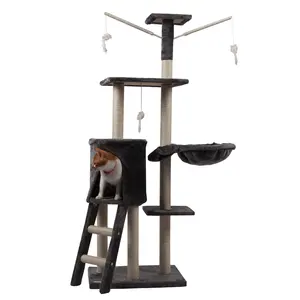 scratch tree for cat rope cat post sisal tall scratching post replacement with toy and caves and stairs hammock
