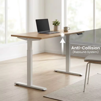 Base de bureau électrique économique à moteur unique, réglable en hauteur, pour bureau assis-debout, avec pied biseauté