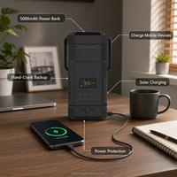 DF-585 Handkurbel-Solar-Notfallradio Doppellautsprecher AM/FM-Radio Zeltlampe 5000mAh Powerbank IPX6 Wasserdicht