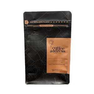 Kaffee Handwerk Verpackung Taschen Paket individuell bedruckt 16oz mit Tal angepasst mit Ventil und Blech Krawatte und Reiß verschluss 16oz umwelt freundlich