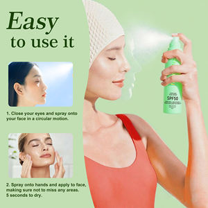 LOGO personalizzato ampio spettro resistente all'acqua dopo il trucco vitamina E menta <span class=keywords><strong>SPF</strong></span> <span class=keywords><strong>50</strong></span> <span class=keywords><strong>viso</strong></span> E corpo crema solare Spray - Product Image 3