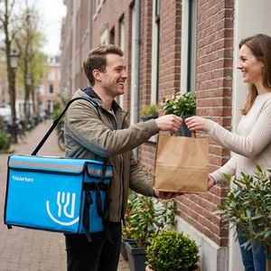 Sac isotherme portable pour pique-nique en plein air, sac de livraison de repas jaune isolé avec plusieurs compartiments - Product Image 3