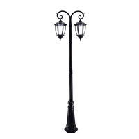 Lámpara de Jardín con Bombillas LED E27 para Exteriores, Farol Decorativo para Patio, Camino de Entrada, Poste de Aluminio, Farola LED