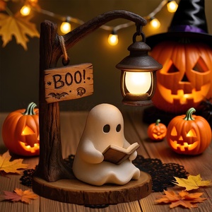 Veilleuse d'Halloween 3D en résine en gros, adorable petit article de décoration de table pour fêtes et maison, ambiance chaleureuse - Product Image 1