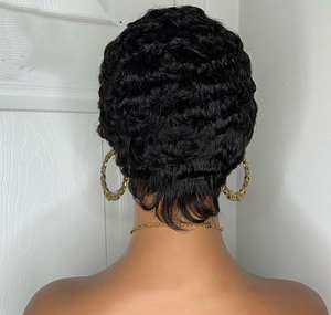 วิกผมสั้นหยิกฟูแบบบราซิลเลี่ยน เรมี่ แฮร์ สี HD ผลิตด้วยเครื่องจักร พร้อมผมเบบี้แฮร์ สำหรับ<span class=keywords><strong>ผู้หญิง</strong></span> ผมแท้ 100% - Product Image 3