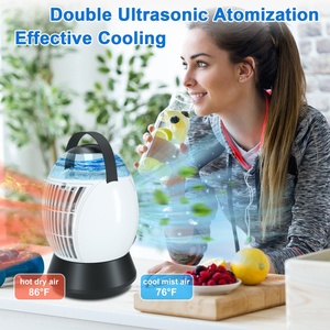 Double Ultrasonic Atomization Oscillating Small Evaporative <b>Air</b> Fans Cooling Ice <b>Mini</b> Portable Cooling Fan with Remote Control - Product Image 3
