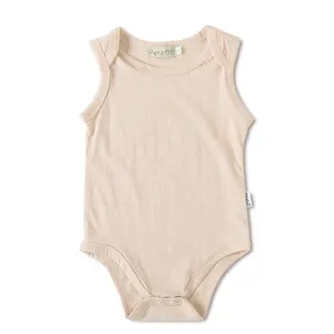 Baby Organic colored cotton Summer Sleeveless Vest Bodysuit Infant Toddler Onesie For Newborn Babies