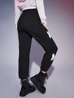 Pantalon de survêtement imprimé papillon pour femmes, décontracté, taille haute, survêtement grande taille