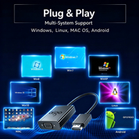 Adaptateur VGA vers audio vidéo, livré avec prise audio 3,5 mm et alimentation Micro USB, Plug & Play pour projection en salle de conférence
