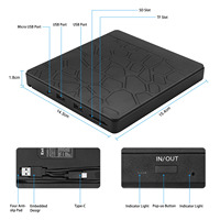Lecteur de disque Blu-ray externe 5 en 1, lecture/écriture, graveur Blu-ray compatible, USB 3.0 et Type-C, graveur de DVD, lecteur Blu-ray pour PC