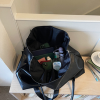 Sac de week-end pliable unisexe en PU vegan, grand sac de voyage à double fermeture éclair, bandoulière réglable, sac à main et sac bandoulière, logo personnalisé