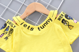 Vente en gros de vêtements pour enfants, style été, mode cartoon, ensembles de t-shirts pour filles et bébés - Product Image 2