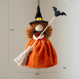Set di <span class=keywords><strong>3</strong></span> Decorazioni da Appendere per Halloween, <span class=keywords><strong>Streghe</strong></span> in Tessuto con Scope per Decorazioni Festive - Product Image 6