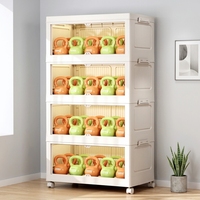 Armoire de rangement pliable mobile en plastique PP, armoire pliable pour usage domestique