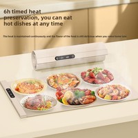 Tapis chauffant multifonctionnel pliable en silicone pour table à manger, avec affichage numérique, pour réchauffer les plats chauds