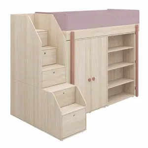 space saving cheap prices loft bed with large closet boys Modern multifunction bunk bed furniture for bedroom