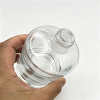Vente en gros de bouteilles en verre transparent personnalisées de 375 ml pour le whisky et la vodka