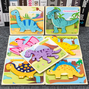 Tablero de rompecabezas de dinosaurio 3D personalizado, forma de dibujos animados, educación, aprendizaje Montessori, rompecabezas pegado, juguetes para niños y niñas - Product Image 3