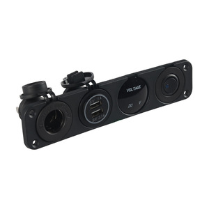 <b>Switch</b> Panel 4 Hole Dual <b>USB</b> Car Charger Voltage Meter DC Socket For RV Electrical Systems - Product Image 2